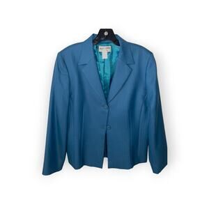 Pendleton 100% Virgin Wool Blazer Size 12 Women’s teal Blue